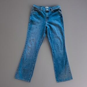 Lee Women's Relaxed Bootcut Jeans Blue Size 14 Long Mid Rise Stretch Denim